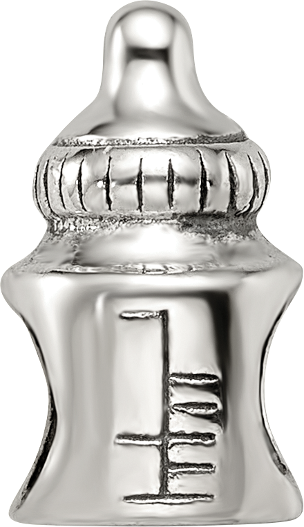 Sterling Silver 925 Baby Bottle Bead with Antiqued Finish Vintage Charm