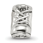 Sterling Silver 925 Baby Shoe Bead with Antiqued Finish Solid Cast Design