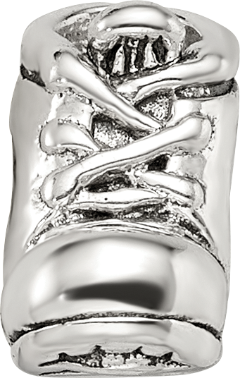 Sterling Silver 925 Baby Shoe Bead with Antiqued Finish Solid Cast Design