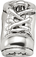 Sterling Silver 925 Baby Shoe Bead with Antiqued Finish Solid Cast Design