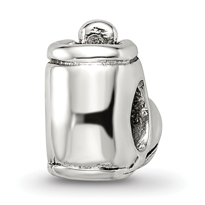 Sterling Silver 925 Baby Shoe Bead with Antiqued Finish Solid Cast Design