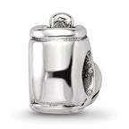 Sterling Silver 925 Baby Shoe Bead with Antiqued Finish Solid Cast Design