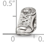 Sterling Silver 925 Baby Shoe Bead with Antiqued Finish Solid Cast Design