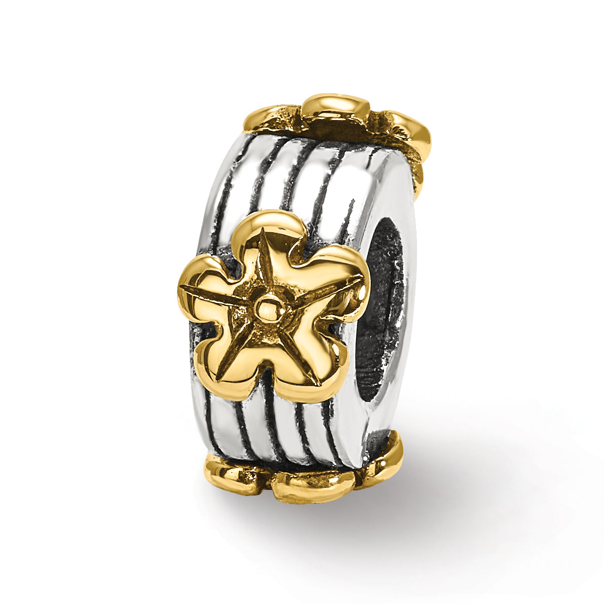 Sterling Silver & 14k Reflections Floral Bead Main image
