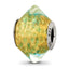 Sterling Silver Reflections Yellow/Teal Italian Murano Glass Bead
