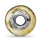 Sterling Silver Murano Glass Bead with Black/Gold Antique Finish Elegant Charm