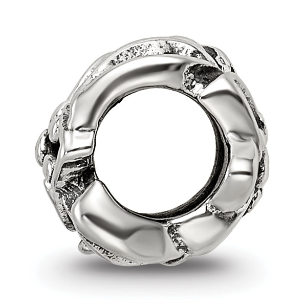 Sterling Silver 925 Plumeria Floral Bead with Antiqued Finish Solid Cast Design Secondary image