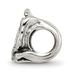 Sterling Silver 925 Rose Floral Bead with Antiqued Finish Vintage Charm