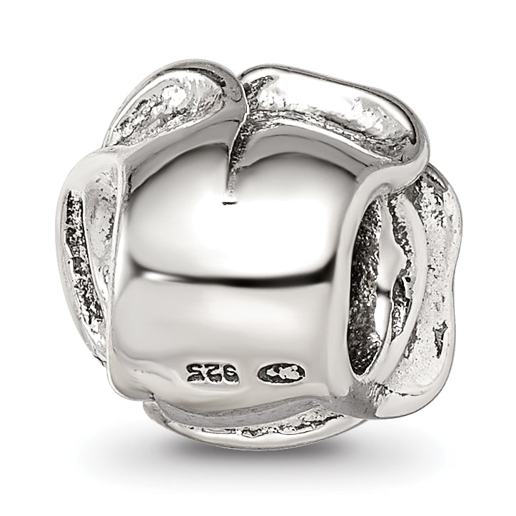 Sterling Silver 925 Rose Floral Bead with Antiqued Finish Vintage Charm