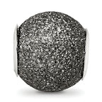 Sterling Silver 925 Hollow Grey Laser Cut Bead with Rhodium Finish