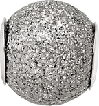 Sterling Silver 925 Hollow Grey Laser Cut Bead with Rhodium Finish