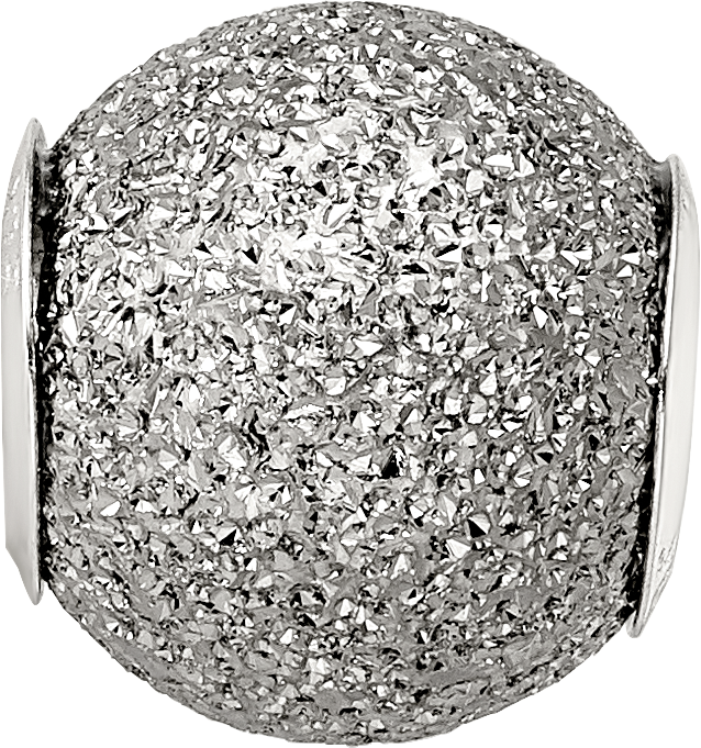 Sterling Silver 925 Hollow Grey Laser Cut Bead with Rhodium Finish