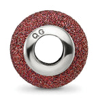 Sterling Silver 925 Hollow Bead with Purple Laser Cut Rhodium-Plated Finish