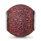 Sterling Silver 925 Hollow Bead with Purple Laser Cut Rhodium-Plated Finish