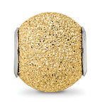 Sterling Silver 925 Gold-Plated Hollow Bead with Laser Cut Design