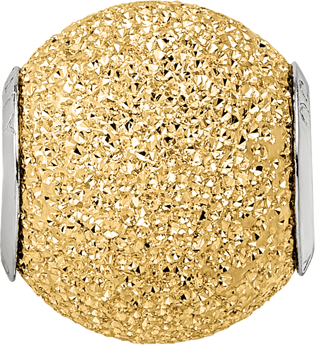 Sterling Silver 925 Gold-Plated Hollow Bead with Laser Cut Design