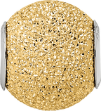 Sterling Silver 925 Gold-Plated Hollow Bead with Laser Cut Design