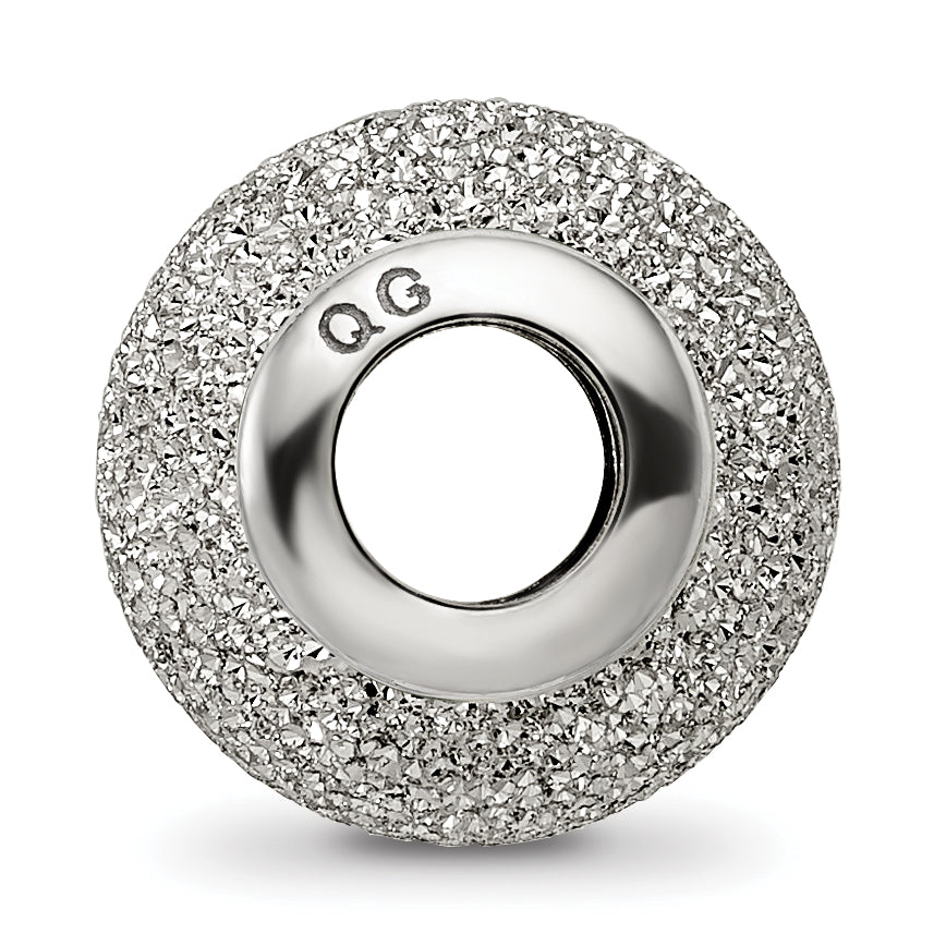 Sterling Silver 925 Rhodium Plated Hollow Bead with Laser Cut Design Secondary image