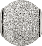 Sterling Silver 925 Rhodium Plated Hollow Bead with Laser Cut Design