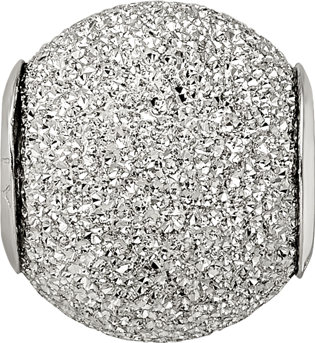 Sterling Silver 925 Rhodium Plated Hollow Bead with Laser Cut Design