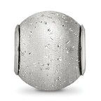 Sterling Silver 925 Rhodium-Plated Hollow Bead with Laser-Cut Design