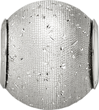Sterling Silver 925 Rhodium-Plated Hollow Bead with Laser-Cut Design