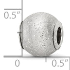 Sterling Silver 925 Rhodium-Plated Hollow Bead with Laser-Cut Design