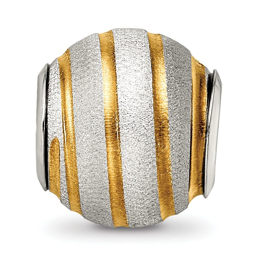 Sophia Jewelers Gold-Plated Sterling Silver 925 Hollow Laser-Cut Bead