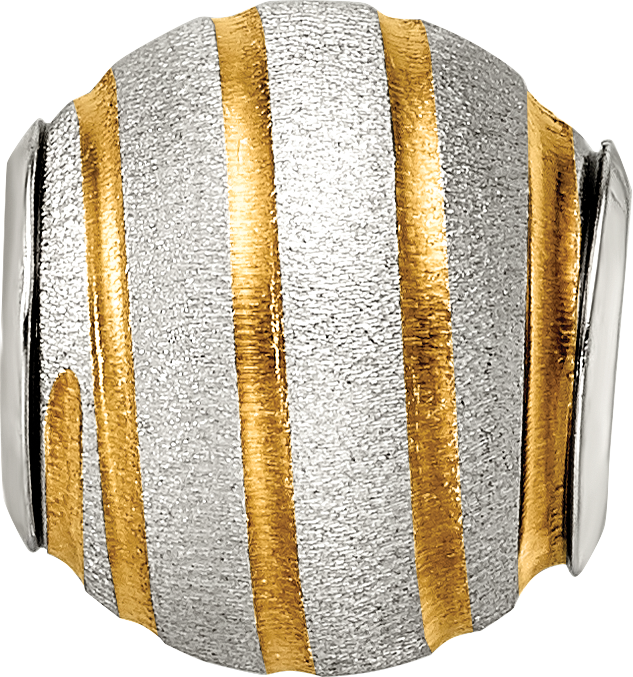 Sophia Jewelers Gold-Plated Sterling Silver 925 Hollow Laser-Cut Bead
