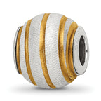 Sterling Silver Reflections Gold-plated Laser Cut Bead