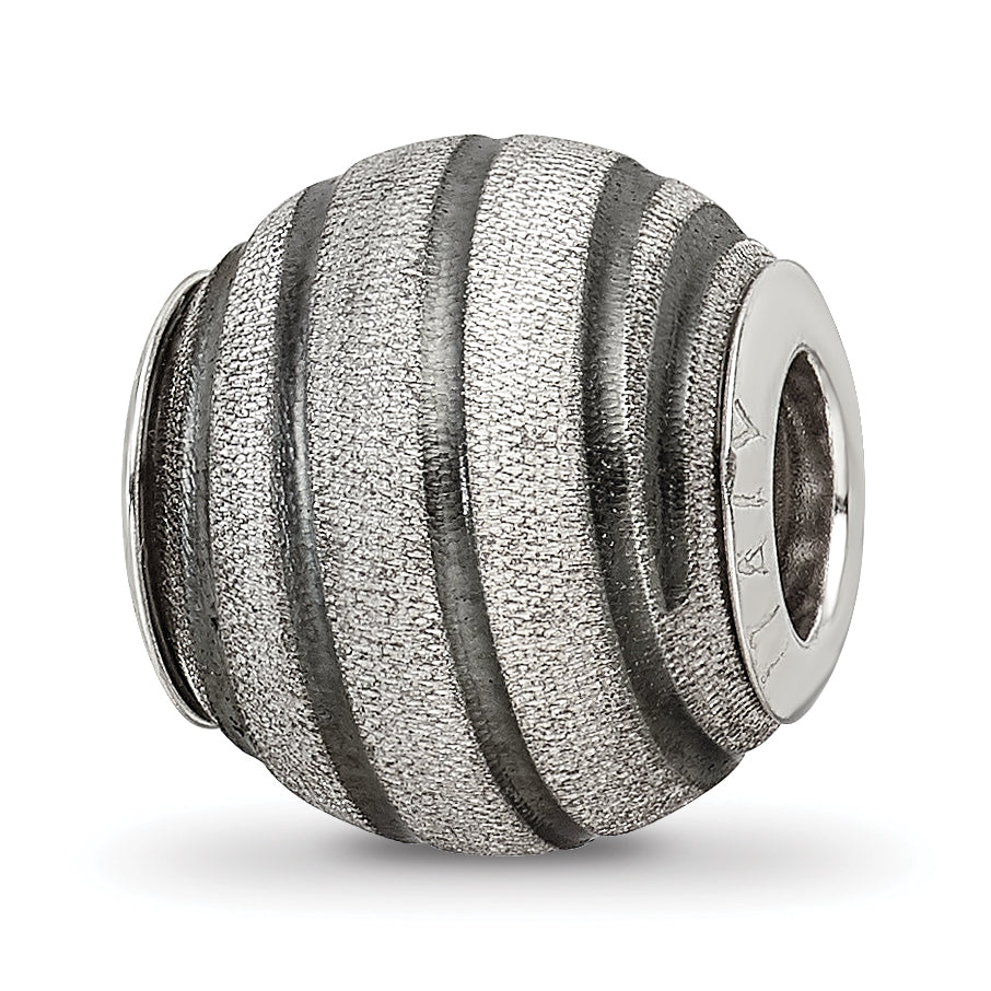 Sterling Silver Reflections Grey Laser Cut Bead Main image