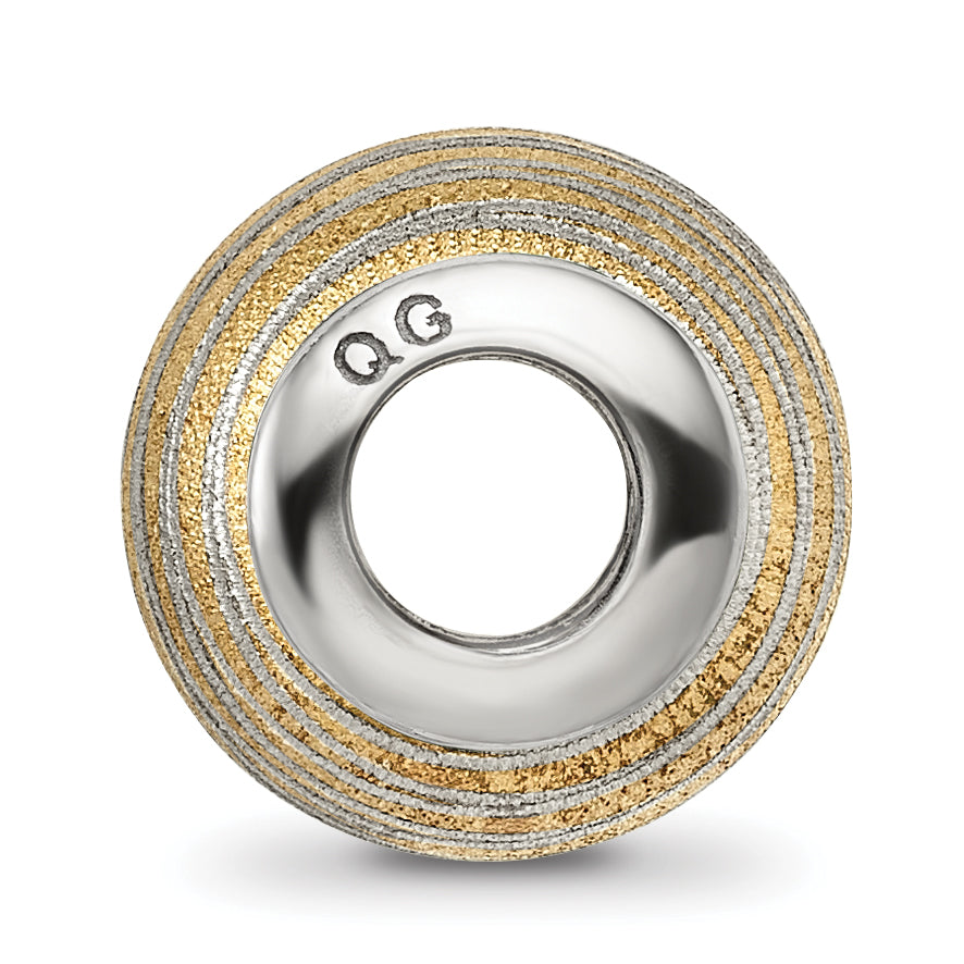 Sterling Silver 925 Gold-Plated Bead with Laser Cut Hollow Design