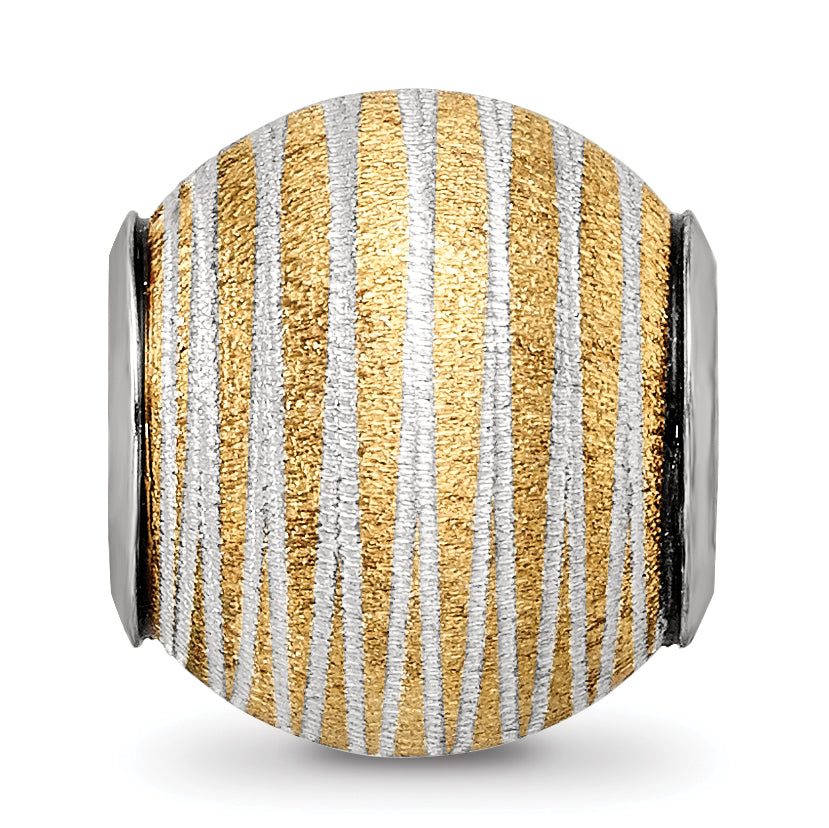 Sterling Silver 925 Gold-Plated Bead with Laser Cut Hollow Design