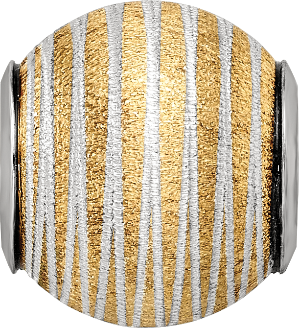 Sterling Silver 925 Gold-Plated Bead with Laser Cut Hollow Design