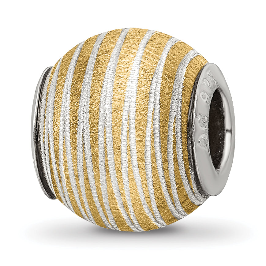Sterling Silver Reflections Gold-plated Laser Cut Bead Main image