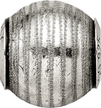Sterling Silver 925 Grey Laser Cut Bead with Rhodium Accent Elegant Design