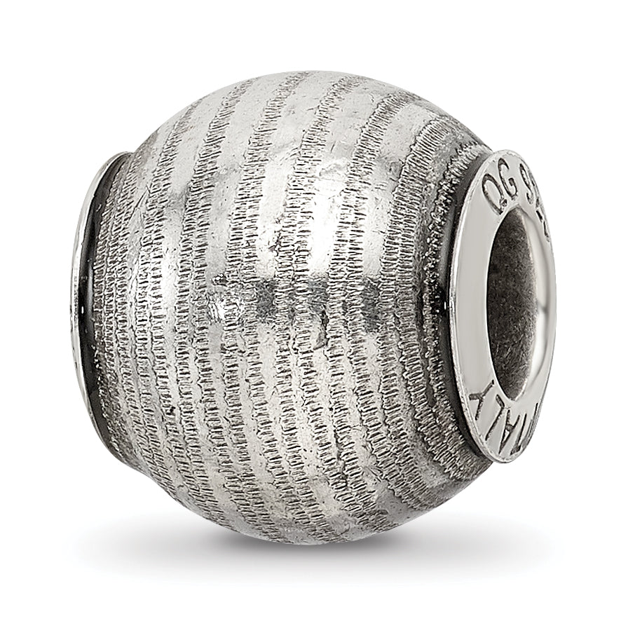 Sterling Silver Reflections Grey Laser Cut Bead Main image