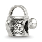 Sterling Silver 925 Watering Can Bead Antique Finish Solid Themed Charm