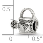 Sterling Silver 925 Watering Can Bead Antique Finish Solid Themed Charm