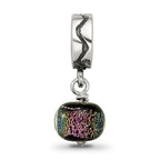 Sterling Silver Dichroic Glass Dangle Bead with Polished Finish