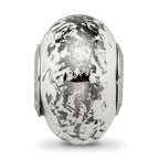 Sophia Jewelers Sterling Silver & Platinum Foil White Ceramic Bead  Elegant, Solid Design