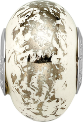 Sterling Silver Reflections White w/Platinum Foil Ceramic Bead