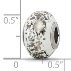 Sophia Jewelers Sterling Silver & Platinum Foil White Ceramic Bead  Elegant, Solid Design