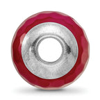 Sterling Silver 925 Antiqued Bead with Fuchsia Cracked Agate and Shell Stone