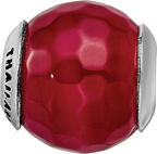 Sterling Silver 925 Antiqued Bead with Fuchsia Cracked Agate and Shell Stone