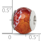 Sterling Silver 925 Antiqued Red Agate Bead with Shell Stone Elegant Style