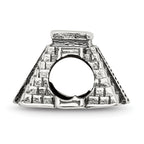Sterling Silver 925 Chichen Itza Bead with Polished Finish Solid