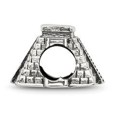 Sterling Silver 925 Chichen Itza Bead with Polished Finish Solid