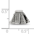 Sterling Silver 925 Chichen Itza Bead with Polished Finish Solid