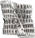 Sterling Silver 925 Colosseum Bead with Antiqued Finish Classic Solid Design